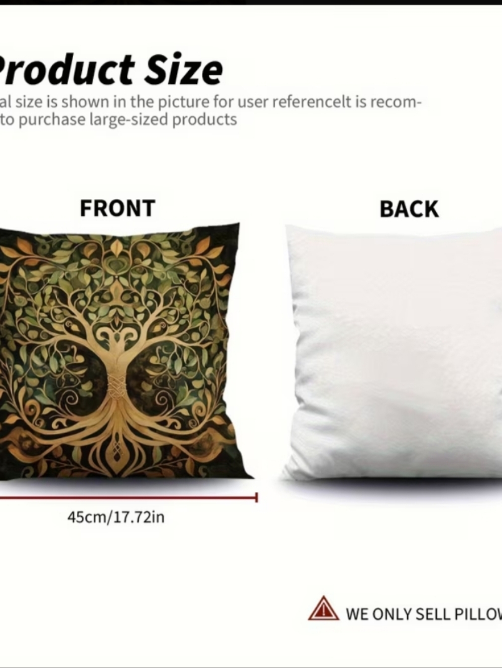 Hi Green Tree of Life Decorative Accent Pillow - Set of 4 - Picture 4 of 5